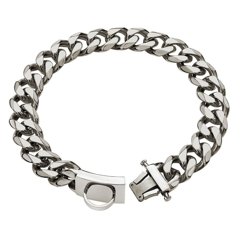 Titanium Steel Chain Dog Leash And Collar Set For Medium And Large Breeds