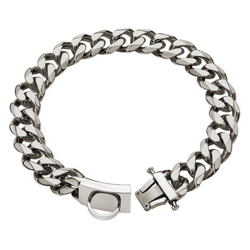 Titanium Steel Chain Dog Leash And Collar Set For Medium And Large Breeds