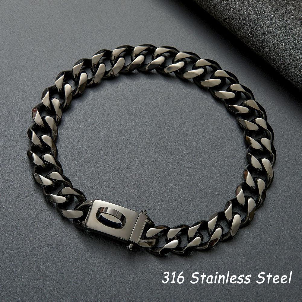 Titanium Steel Chain Dog Leash And Collar Set For Medium And Large Breeds